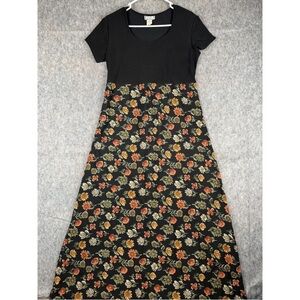 Joules A-line Maxi Dress Women Large Floral Print Scoop Neck Short Sleeve